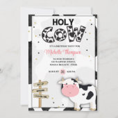 Schattigee Heilige Koe Meisjes Verjaardagsfeestje Kaart (Voorkant)