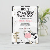 Schattigee Heilige Koe Meisjes Verjaardagsfeestje Kaart (Staand voorkant)