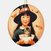 Schattigee  heks - Aziatisch kind Keramisch Ornament (Links)
