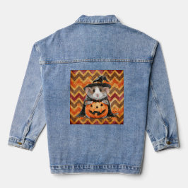 Schattigee heks cavia Halloween Chevron Denim Jacket