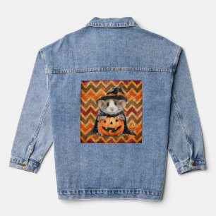 Schattigee heks cavia Halloween Chevron Denim Jacket