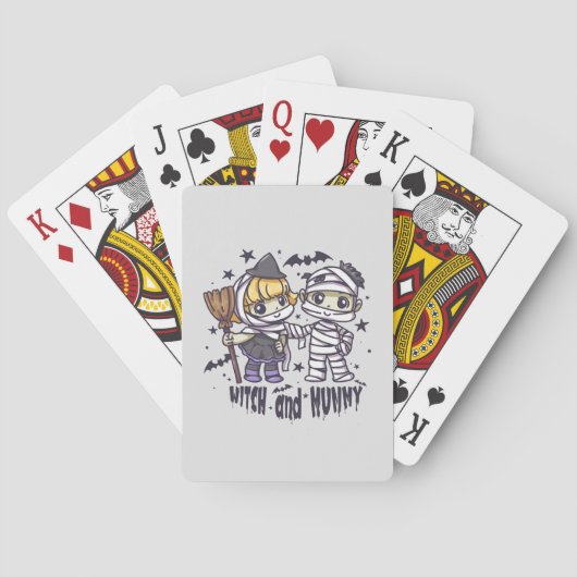 Schattigee heks en mama pokerkaarten (Achterkant)