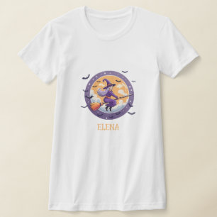 Schattigee heks en spookachtige vleermuizen t-shirt