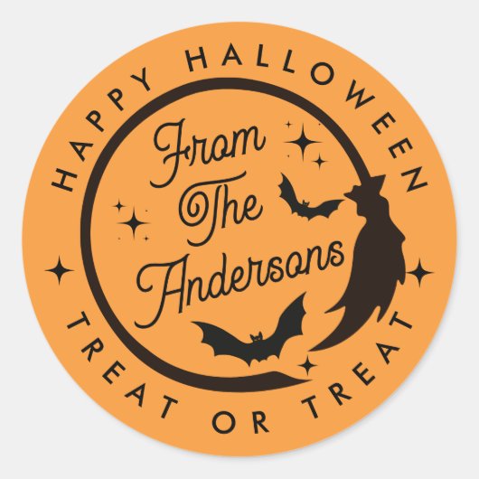 Schattigee heks gelukkig Halloween trakteren of be Ronde Sticker (Voorkant)