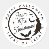 Schattigee heks gelukkig Halloween trakteren of be Ronde Sticker (Voorkant)