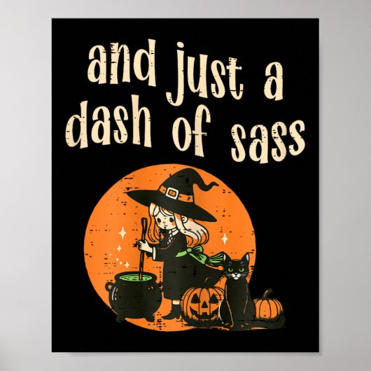 Schattigee heks Grappig Halloween Vrouwen Meisjes Poster (Voorkant)