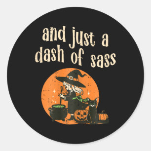 Schattigee heks Grappig Halloween Vrouwen Meisjes Ronde Sticker