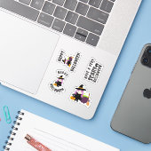 Schattigee heks Halloween Cheer Sticker Pack (Laptop met iPhone)