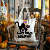 Schattigee heks Halloween gepersonaliseerd Tote Bag