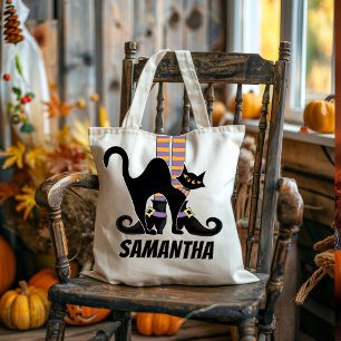 Schattigee heks Halloween gepersonaliseerd Tote Bag