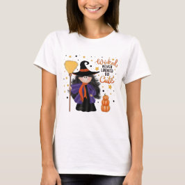 Schattigee heks Halloween ondeugend citaat T-shirt