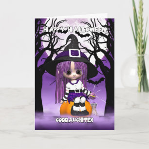 Schattigee heks Halloween Wenskaart Kaart