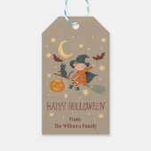 Schattigee heks Happy Halloween Gift Label Cadeaulabel (Voorkant)