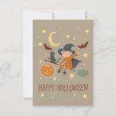 Schattigee heks happy halloween platte notitie Kaa Bedankkaart (Voorkant)