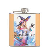 Schattigee heks Holding Black Cat Thunder_Cove Heupfles (Voorkant)