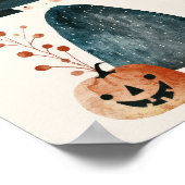 Schattigee heks & Jack-o-lantaarns Halloween kweke Poster (Hoek)