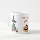 Schattigee Heks & Jack o Lantaarns Witchy Vibes Ha Koffiemok (Voorkant links)