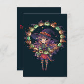 Schattigee heks jongleert met een bol padden kaart (Voorkant / Achterkant)