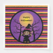 Schattigee Heks Kinder Halloween Party Papier Serv Servet (Voorkant)