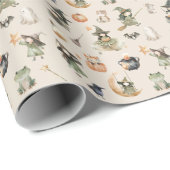 Schattigee heks Kinder Halloween Verjaardag Cadeaupapier (Rol Hoek)