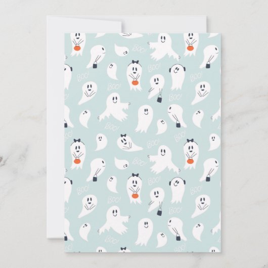 Schattigee heks met Halloween Pun Party Kaart (Achterkant)