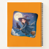 Schattigee heks met kattenspiraal Notitieboek (Achterkant)