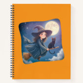 Schattigee heks met kattenspiraal Notitieboek (Voorkant)