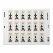 Schattigee heks met pompoenen Halloween retouradre Etiket (Full Sheet)