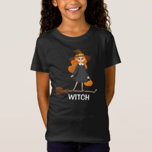 Schattigee heks op bezem Cartoon Funny School Hall T-shirt