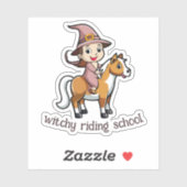 Schattigee heks op een paard sticker (Vel)