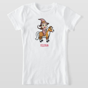 Schattigee heks op een paard t-shirt