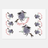 Schattigee heks op haar bezemsteel Halloween 3xWPS Inpakpapier Vel (Voorkant 3)