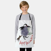 Schattigee heks op haar bezemsteel Halloween Kinde Schort (Gedragen)