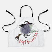 Schattigee heks op haar bezemsteel Halloween Kinde Schort (Voorkant)