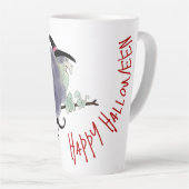Schattigee heks op haar bezemsteel Halloween LM Latte Mok (Rechterhoek)