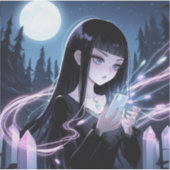 Schattigee heks opladen kristallen in Bossen Sticker (Voorkant)