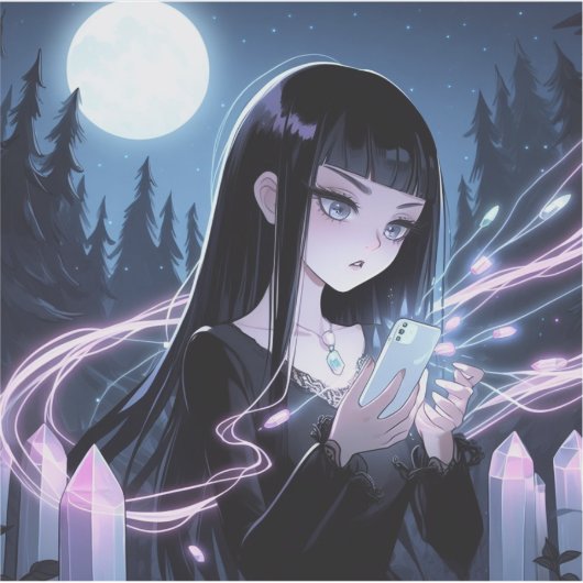 Schattigee heks opladen kristallen in Bossen Sticker (Voorkant)