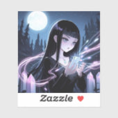 Schattigee heks opladen kristallen in Bossen Sticker (Vel)