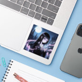 Schattigee heks opladen kristallen in Bossen Sticker (Laptop met iPhone)