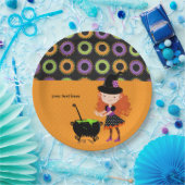 Schattigee heks papieren bordje (Feest)