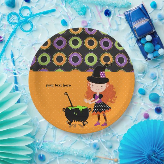 Schattigee heks papieren bordje (Feest)