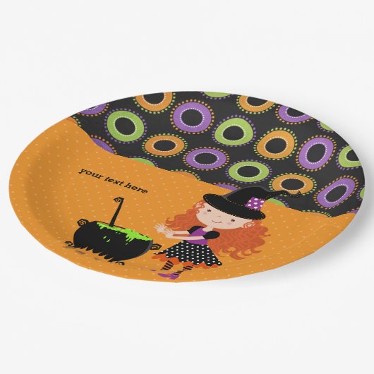 Schattigee heks papieren bordje (Gekanteld)