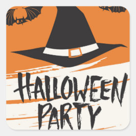 Schattigee heks Pet Halloween Party Vierkante Sticker