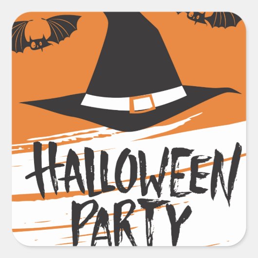 Schattigee heks Pet Halloween Party Vierkante Sticker (Voorkant)