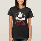 Schattigee heks Pet witchy zonder koffie Halloween T-shirt (Voorkant)