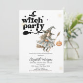Schattigee heks pompoen partij verjaardag kaart (Staand voorkant)