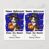 Schattigee heks puppy schoolfeest Halloween Kaart (Voorkant)