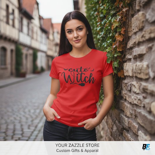 Schattigee heks rode vrouwen halloween t-shirt