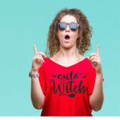 Schattigee heks rode vrouwen halloween t-shirt