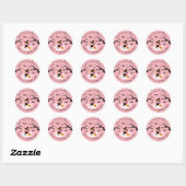 Schattigee heks roze halloween verjaardagsfeestje  ronde sticker (Vel)